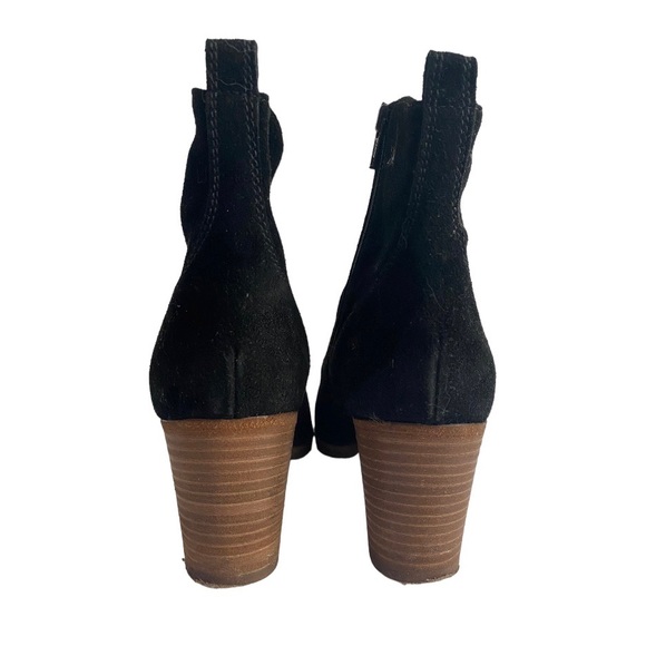 J. Crew Black Suede Western Ankle Boots Size 8 - Picture 4 of 8